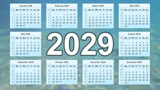 Calendar 2029 [upl. by Nil]