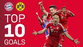 FC Bayerns Top 10 Goals vs Borussia Dortmund [upl. by Enelehcim]