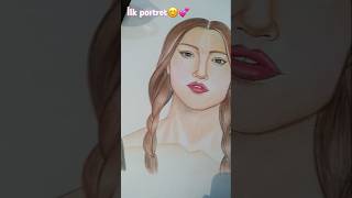 İlk portret💗 aboneol art drawing abune abonə keşfet artist abonəol [upl. by Ancilin]