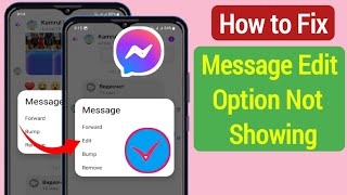 How to Fix Message Edit Option Not Showing On Messenger Messenger Message Edit Option Not Available [upl. by Bartholemy]