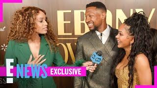 Jonathan Majors and Meagan Good Reveal Engagement Details  E News [upl. by Ahsinid72]