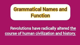 Grammatical Names and Functions What is the grammatical name for the underlined expression [upl. by Attikin]