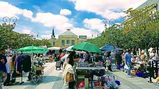 Paris France 🇨🇵 Brocante île de France FLEA MARKET clothing and shoes👕👗👟 BROCANTE shopping France [upl. by Chaney916]