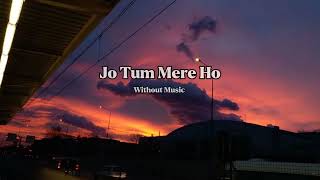 Jo Tum Mere Ho  Anuv Jain  Song Without Music  Halal Song [upl. by Eleazar]