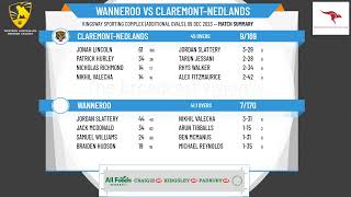 WA Premier Cricket  Mens Third Grade  Round 8  Wanneroo v ClaremontNedlands [upl. by Pammi]