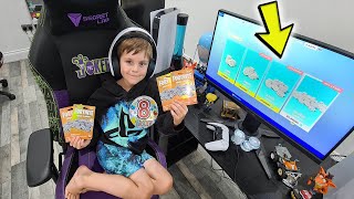 Giving My 8 Year Old Kid 50000 Fortnite VBucks For His Birthday HAPPY 8th BIRTHDAY To My Son Fred [upl. by Idolla865]