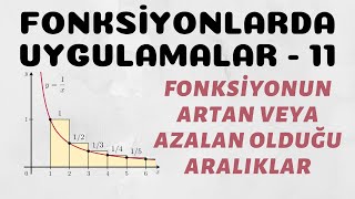 Fonksiyonlarda Uygulamalar  11 Fonksiyonun Artan veya Azalan Olduğu Aralıklar [upl. by Irt681]