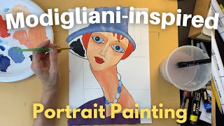 Paint a ModiglianiStyle Portrait  Easy StepbyStep Tutorial [upl. by Nissa]