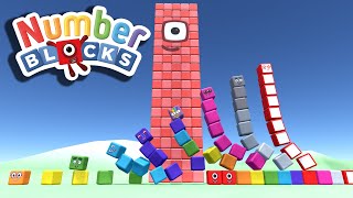 Can Numberblocks 110 Knock Down 100 Fun Experiment with Colliding 1kg Blocks [upl. by Anolahs]