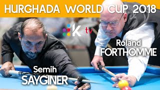 3Cushion World Cup Hurghada 2018 Sayginer TUR vs Forthomme BEL [upl. by Yrogreg]