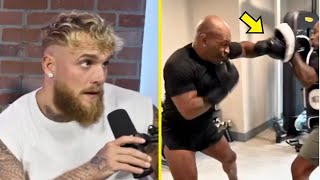 Jake Paul REACTS To Mike Tyson Training Footage [upl. by Pournaras118]