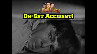 On Set Accident CAUGHT ON TAPEThree Stooges Moes Real Injury [upl. by Dewain649]