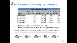 Numerical Reasoning Test tutorial  deriving values from data table [upl. by Adrea344]