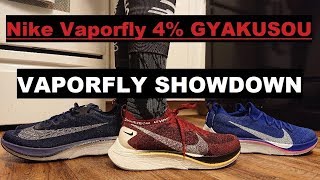 Nike Vaporfly 4 Flyknit Gyakusou Review Comparison amp ON FEET  Vaporfly Showdown [upl. by Suinuj]