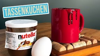 Nutella Tassenkuchen mit nur 2 Zutaten  Schokoladen Kuchen schnell amp einfach [upl. by Hareema]