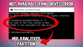 How To Fix Not Available RAW Drives Fixrepair Error CHKDSK Windows1011 repair [upl. by Myer]