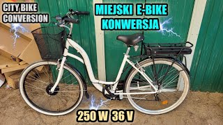 250W 36v Przedni silnik przekładniowy  Konwersja miejskiego roweru na ebike  City ebike conversion [upl. by Arleta852]