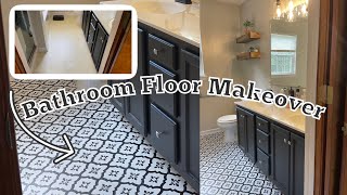 DIY Bathroom Floor Update using FLOORPOPS [upl. by Al]