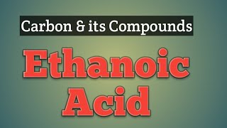 Ethanoic Acid  Class 10 CBSE [upl. by Portwine655]