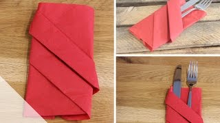 Serviette zur Bestecktasche falten  Anleitung 14  Talude [upl. by Letniuq]