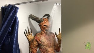 NEKROTRONIC  Demon Takes A Shower  Makeup Creature Suit [upl. by Eintruok]