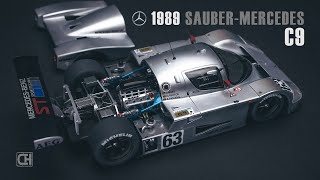 Building Tamiya 1989 SauberMercedes C9 Scale Model Assembly Kit [upl. by Mita]