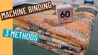 💥 HOW TO BIND YOUR QUILT ON A SEWING MACHINE BINDING 3 METHODS [upl. by Florella]