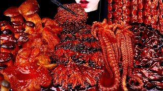 ASMR BLACK BEAN NOODLES SPICY SEAFOOD SPICY ENOKI MUSHROOM 불닭 팽이버섯 먹방 OCTOPUS 짜장 라면 먹방MUKBANG [upl. by Rika]