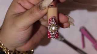 UÑAS ACRILICAS Estilo Sinaloa Vintage Red Pink 2 de 3 [upl. by Comethuauc]