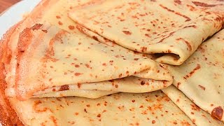 Perfect FRENCH CREPES recipe THE SECRET is in mixing How to make crepes at home in 5 minutes [upl. by Itsrik]