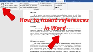 How to insert References in Word  How to insert Citations in Word [upl. by Aylsworth]