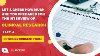 Clinical Research Interview quiz Part 4 Informed Consent Form clinicalresearch 2024 updated [upl. by Roderich164]