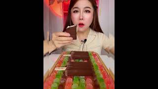 Asmr eating chocolate ice cream flavor milk Crispy delicious short video [upl. by Naujat750]