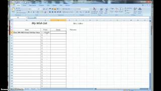 How to Make a Wish List Spreadsheet [upl. by Peirce]