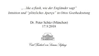 Intuition und “plötzliches Aperçu” in Ottos Goethedeutung [upl. by Etnoled]