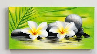 step by step acrylic painting on canvas for beginners  Nature scenery painting  easy panting [upl. by Egide121]