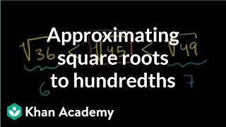 Approximating square roots to hundredths  PreAlgebra  Khan Academy [upl. by Swope905]