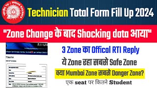 🔥RRB Technician total form fill up 2024  3 Zone Office RTI ReplyNew rtiper seat competition✌️ [upl. by Ygiaf]