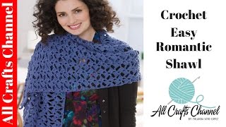 How to crochet romantic lacy shawl  easybeginner level  shawl en crochet [upl. by Hepza66]