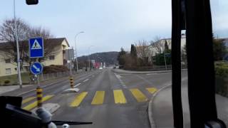 Lenzburg Bahnhof SBB mit Bus 381 richtung Wildegg Ringstrasse Nord Traitafina Staufbergstrasse [upl. by Balfour44]