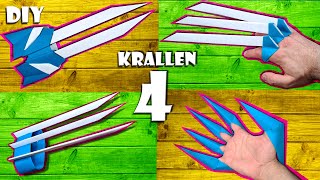 4 Kralle selber machen Ninja Spielzeug aus Papier basteln  paper ninja claw DIY toy 4K [upl. by Nyllewell]