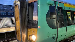 Class 377458 and 377212 depart Polegate [upl. by Ahsyek]