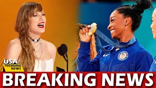 Watch Taylor Swift Inspires Simone Biles To All Around Gymnastics Title At Paris Olympics [upl. by Kuska]