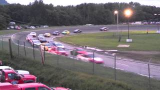 Street Stock 23 Crash 72812  Riverside Speedway Groveton NH [upl. by Ahsinyd]