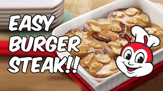 HOW TO MAKE JOLLIBEE BURGER STEAK EASY [upl. by Yrelbmik]