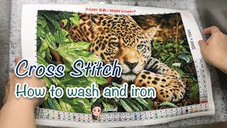 Cross Stitch  How to Wash and Iron preprinted [upl. by Farro421]