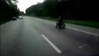 Guy in a Wheelchair Going at 60 mph on the Highway [upl. by Hairim]