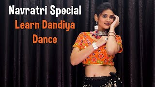 Dandiya Dance Steps Video  Learn 3 Easy Dandiya Steps For Beginners  Navaratri Dandiya Dance Songs [upl. by Evot]