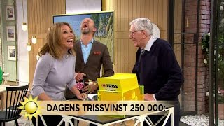 Se när Trissvinnarens kommentar får Tilde och Peter att gapskratta  Nyhetsmorgon TV4 [upl. by Keffer]