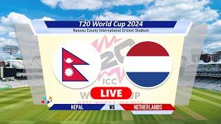 🔴Nep vs Ned Live  7th Match  Nepal vs Netherlands Live Cricket Match Today T20 World Cup cricket [upl. by Nomrah]